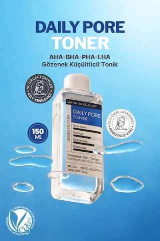 Derma Factory AHA-BHA-PHA-LHA İçeren Gözenek Küçültücü Tonik Derma Factory Daily Pore Toner 150ml