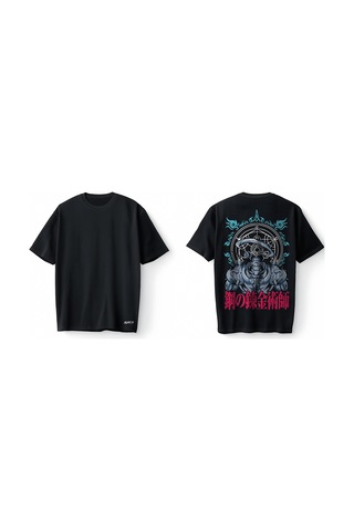 Bumeta Fullmetal Alchemy Oversize Unisex Tişört T-shirt Siyah