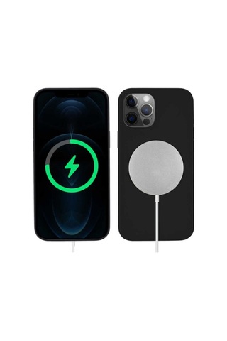 Apple Uyumlu iPhone 13 Pro Max Kılıf Zore Silksafe Wireless Kapak Siyah