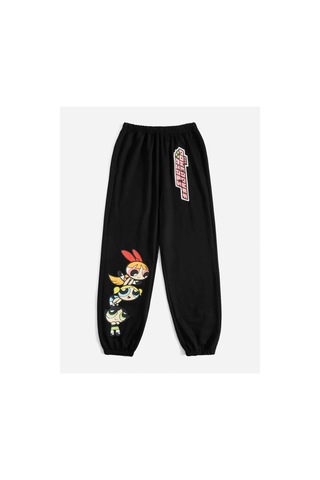 The Powerpuff Girls Cartoon Graphic 4 Mevsim Eşofman Siyah