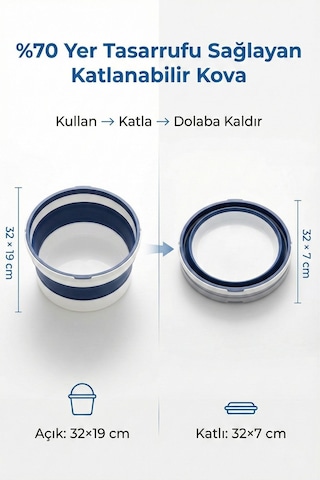 Katlanabilir Spin Mop Temizlik Seti 7l Kova, 360 Döner Başlık, Teleskopik Sap, Yer Tasarruflu Mop Seti