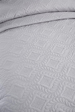 Ultrasonik Kapitoneli Elite Tek Kişilik Yatak Örtüsü Gri Gri