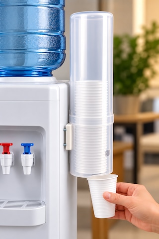 Şeffaf Sebil Bardaklığı 34 Cm 8,5 Cm Çap, Vidalı Montaj Aparatlı, Bpa İçermez