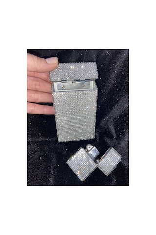 Uzun Slim Sigara Kutusu Ve Zippo Çakmak Taşlı Anahtarlık