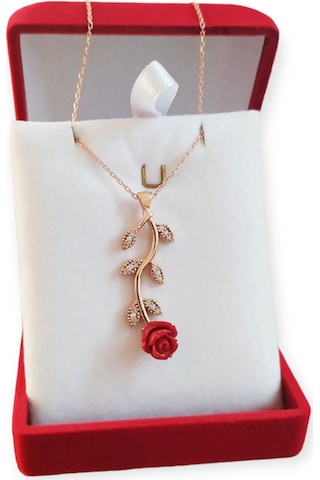 Modahilye 925 Ayar Gümüş Gül Tasarım Rozegold Renk Kolye Rose Gold