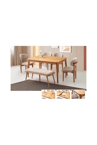 Bench Puf Metal Retro Ayaklı Babyface Kumaş 40cmx105cm