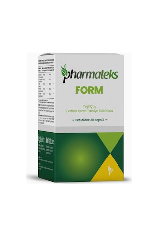 Pharmateks Form Yeşil Çay Ekstresi İçeren Takviye Edici Gıda 30 Kapsül