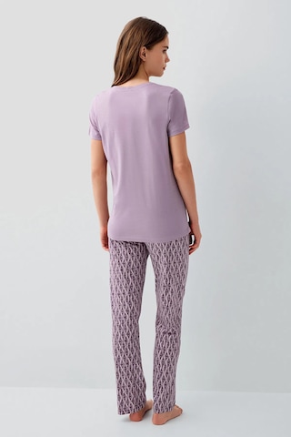 Pierre Cardin 9182 Modal Pamuk Cepli Kısa Kol Kadın Pijama Takımı Lila
