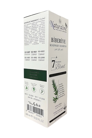 Naturaline Biberiye Şampuanı 400 Ml 3 Adet Roemary Shampoo 7 Doğal Bileşim Tüm Saçlar