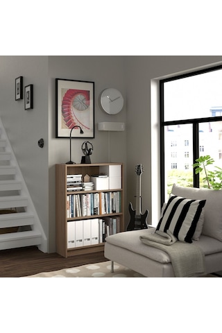 Kitaplık, Meşe Görünümlü, 80x28x106 Cm Abanoz