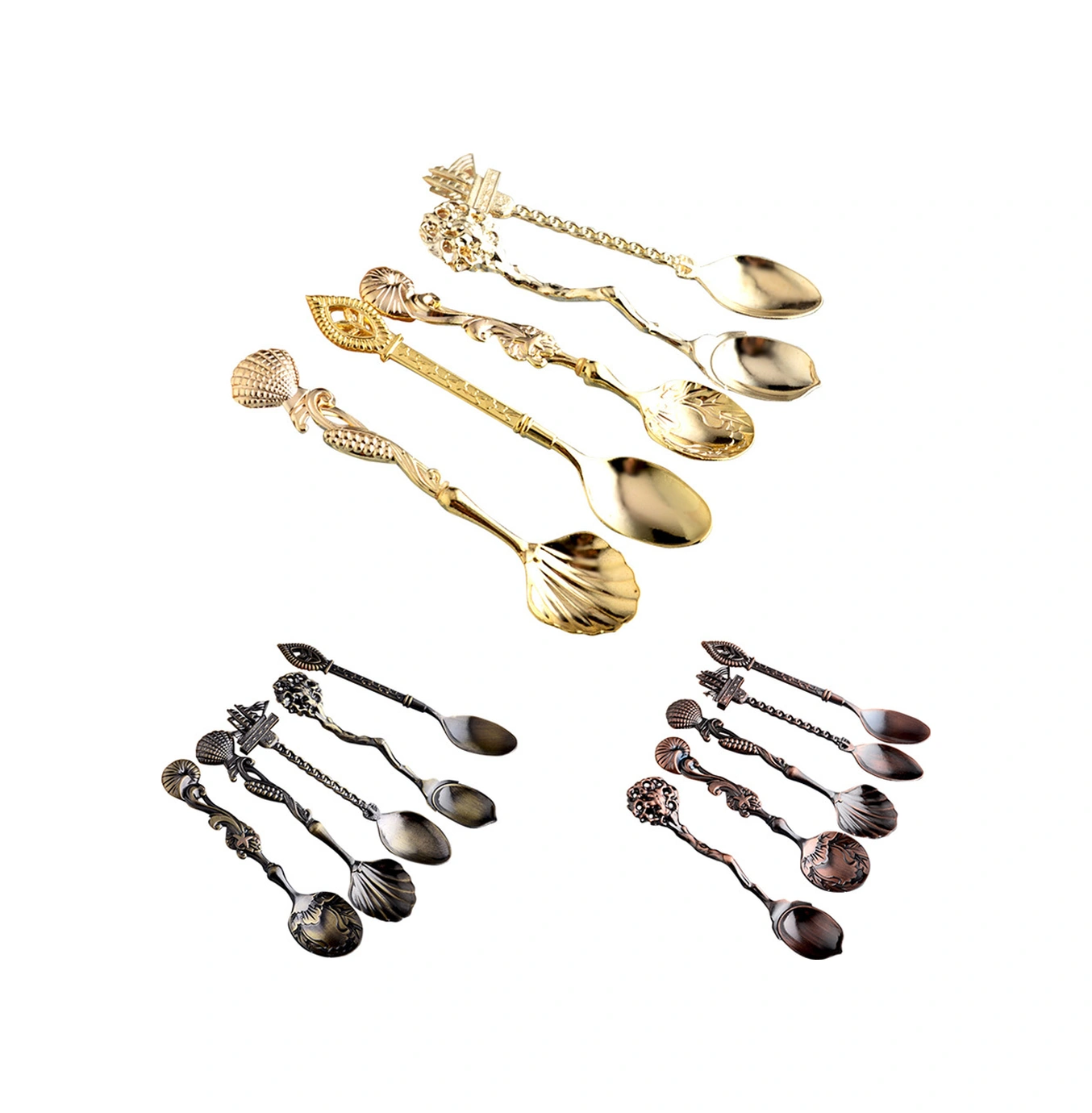 Geeksen 5'li Bakır Renkli Kahve Kaşığı Seti - Çikolata Ve Tatlı Karıştırıcı, Dekoratif Mutfak Gereci, Paket Halinde Diğer