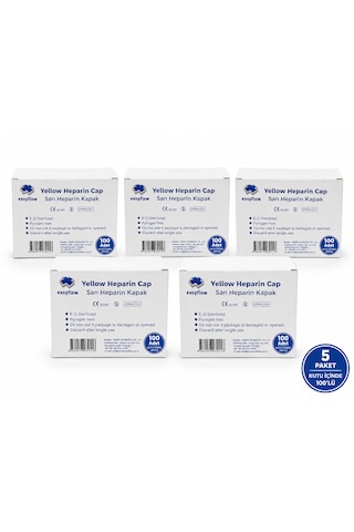 Sarı Heparin Kapağı Steril 100'lü 5 Paket