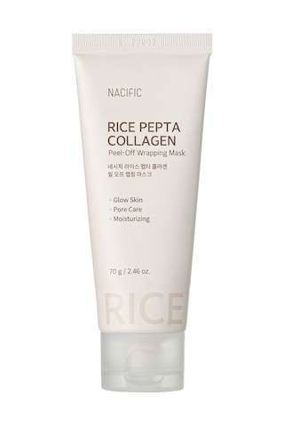 NACIFIC Rice Pepta Collagen Peel-Off Wrapping Mask , Peptit + Kolajen + Pirinç Özü , Sıkılaştırıcı & Nemlendirici Jel Maske