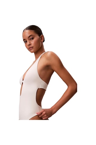 Calvin Klein Kadın Beyaz Derin V Yaka Mayo Lv00q61126-15837
