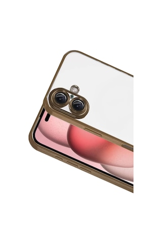 Apple iPhone Uyumlu 17 Razer Lensli Silikon - Çöl Titanyum Çok Renkli