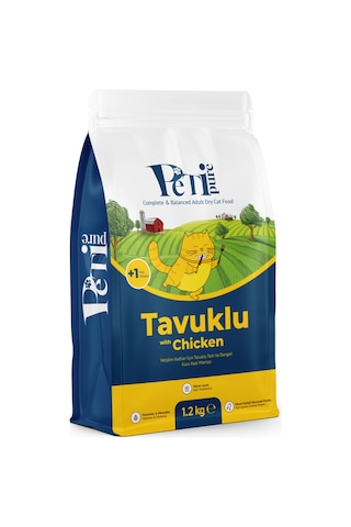 Petipure Tavuklu Kuru Yetişkin Kedi Maması 1,2 Kg - Besleyici Vitamin İlaveli Tam Ve Dengeli Mama