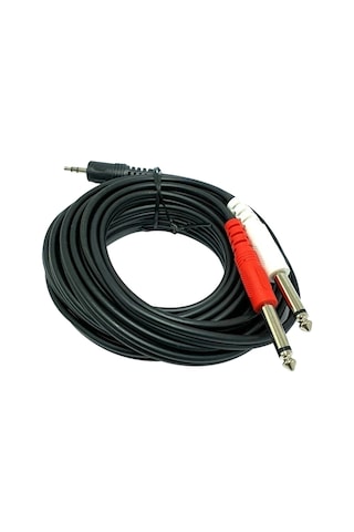 3.5 Mm Stereo Erkek/2x6.3 Mm Mono Erkek 5 Metre Ses Kablosu