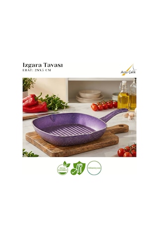 28 Cm Granit Izgara Tavası - Violet Violet