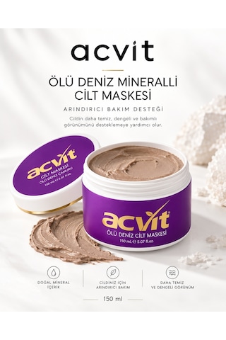 Acvit Gözenek Temizleyici Arındırıcı ve Cilt Yenileyici Ölü Deniz Cilt Maskesi 150 ML