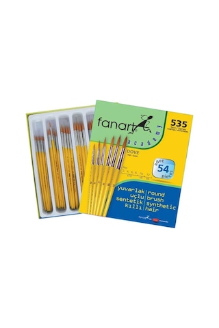 Fanart Academy Seri 535c Sentetik Kıl Yuvarlak Fırça Seti No:2-4-6-8-1012 54 Lü 7535c.s2