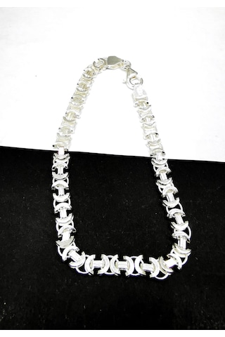 Omar Silver Erkek Euro 6 Mm Beyaz Gümüş Bileklik