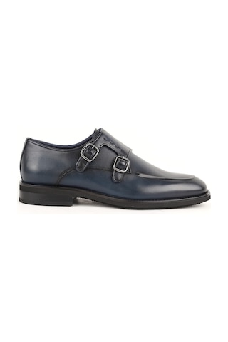 Libero Erkek Klasik Ayakkabı Hakiki Deri Çift Tokalı Double Monk Strap Hafif Esnek Eva Taban Takım Elbise L5726 Lacivert