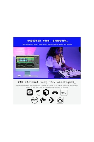 2As Siyah Beyaz Klavye, Kompakt Ve Taşınabilir Tasarım İle Müzik Keyfi Açık Antrasit