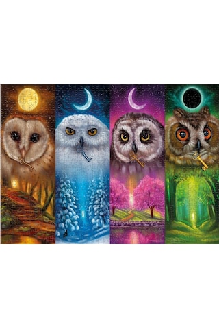 Nova Puzzle Dört Mevsim Baykuşlar - 1000 Parça Puzzle