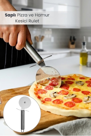Çelik Saplı Pizza Ve Hamur Kesici Rulet Metal
