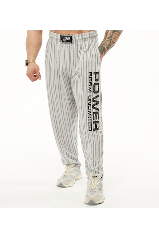 Bgsm Oversize Şalvar Eşofman Altı Body Pantolon Pnt1309 Ekru - Siyah