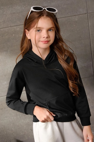 Uyguntarz Çocuk Drawing Butterflies Baskılı Sweatshirt Siyah