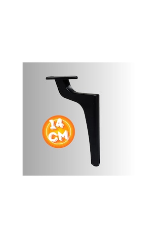 14 Cm Metal Zirve Ayak Koltuk Ayağı Mobilya Ayağı Ünite Ayağı Konsol Ayağı Puf Berjer Ayağı Siyah