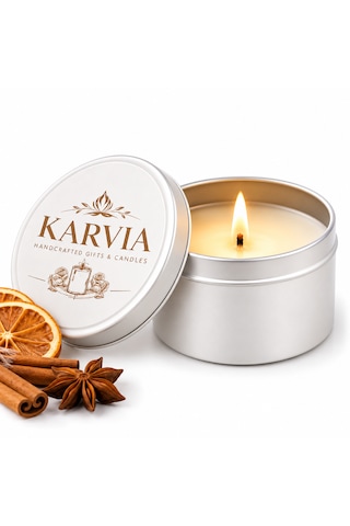 Karvia Kokulu 75 Cc Metal Mum - El Yapımı 001 - Beyaz