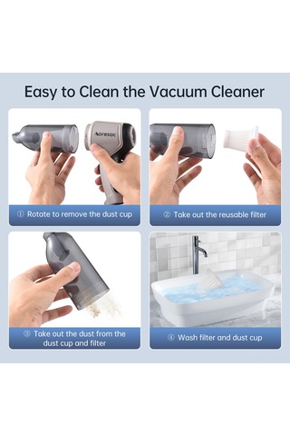 Yifomall Aoresac Taşınabilir Araç İçi Kablosuz Süpürge, 12000pa Güçlü Emiş, 2000mah Pil, Usb Şarj, Fırçalı Motor