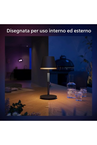 Philips Hue Go Belle Taşınabilir Masa Lambası - Siyah - 25.000 Saat Ampul Kullanım Ömrü Sku: Smg8690010167224 Açık Indigo