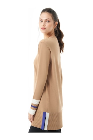 Mizalle Kol Renkli Rayon Triko Camel Tunik Camel