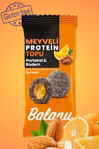 Meyveli Portakallı & Bademli Protein Topları 55gr X3 Adet