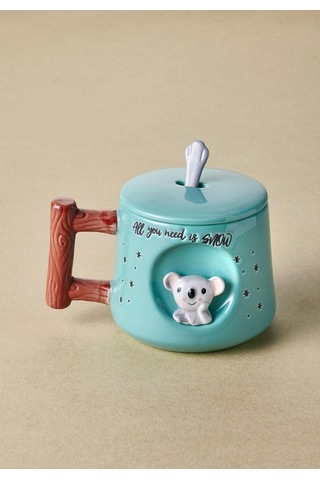 The Mia Koala Kapaklı Ve Kaşıklı Kupa 370 Ml