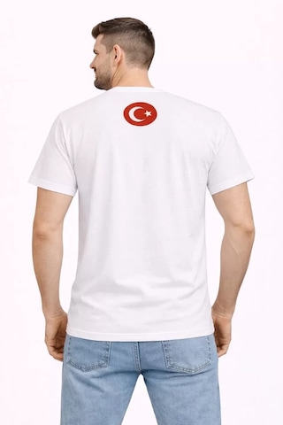 Erkek Türkiye Baskılı Tişört Ay Yıldız 2026 Dünya Kupası Taraftar Forma T-shirt - Beyaz