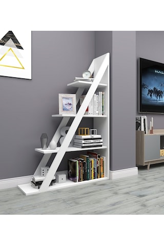 Arnetti Arven 4 Raflı Modern Kitaplık, Beyaz- Arven