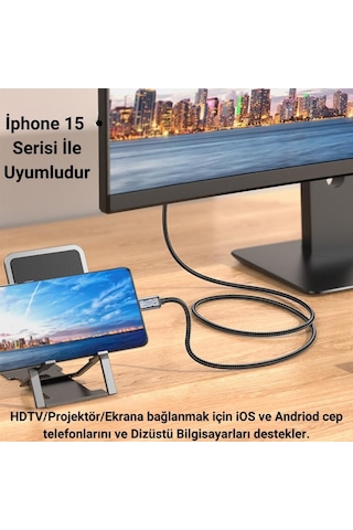 Coofbe 4k 30hz Type-c To Hdmı Dönüştürücü Görüntü Aktarım Kablosu 2metre Type-c To Hdmı Görüntü Kablo
