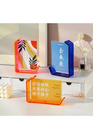 6/7-inç Yüzen Fotoğraf Çerçevesi Kendin Yap Çift Taraflı Yatay Dikey Neon Akrilik Ev Ofis Masaüstü Ayaklı Dekoratif