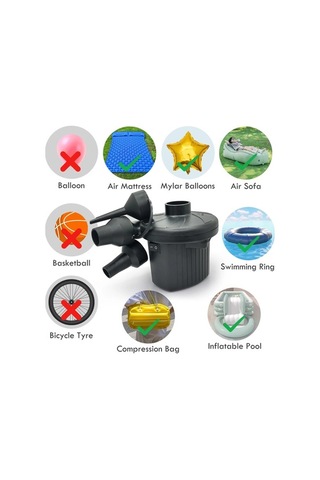 Zyzqstore Türkçe Hava Yatağı Pompa, Ac220v Taşınabilir Hızlı Doldurma Elektrikli 1 Adet