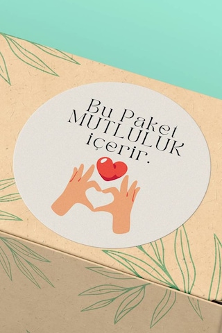 Kalp Yapan Eller Mutluluk İçerir Sticker 3x3cm St2304 Çok Renkli