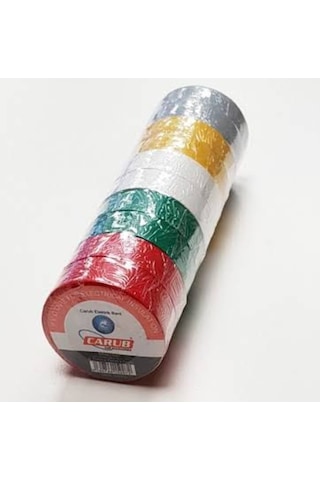 Pvc Elektrik İzolasyon Bandı İzole Bant 10 Adet Renkli 5 Metre N11.258