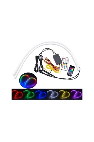 Rgb Araç Led Gündüz Farları Uzaktan Kumanda 12v Esnek Otomatik Far Şeritleri Drl