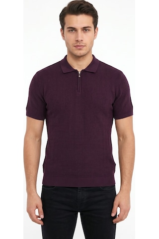 Baglan Erkek Spor Polo Yaka Triko Tişört Bgl-st05371 Mürdüm