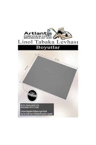 Linol Tabaka Levhası A3 30x42 Cm 2mm Gri 3 Adet Linolyum Tabaka Gri Linol Muşamba Baslı Levha