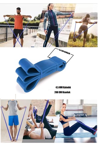 208 Cm Pilates Jimnastik Lastiği Egzersiz Yoga Direnç Bandı X...