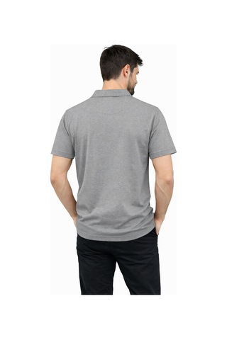 Mekaizen Erkek Slim Fit Polo Yaka Tişört Dar Kesim Basic Kısa Kollu Günlük T-shirt Gri